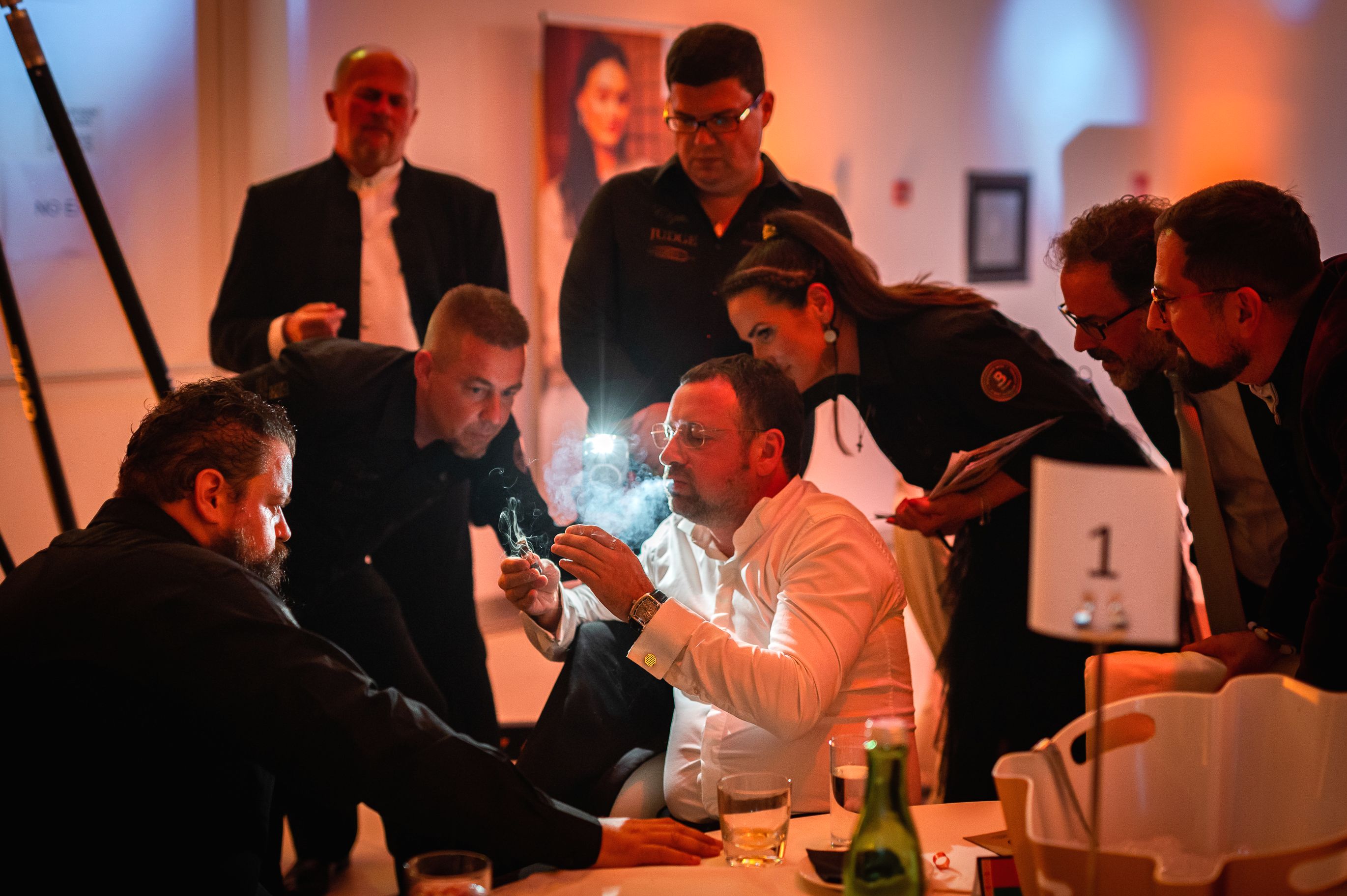 CSWC judge evaluates a lit cigar — Australian Final, Perth 2026